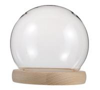 Cabilock Cloche Verre Transparente avec Socle Exposition Rond pour Fleurs Préservées Figurines Argile Protection Poussière et