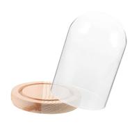 Cabilock Cloche Verre Transparente avec Socle pour Fleurs Éternelles Décoration de Table Élégante pour Micro-Paysage et Cadeau de Saint-Valentin