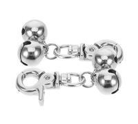 Cabilock Clochettes en Acier Inoxydable pour Chiens et Chats | Décoratives, à Suspendre Facilement, Son Clair et Fort, Forme Ronde, Couleur Argenté, pour Animaux