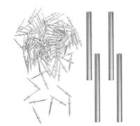 Cabilock Clous Double Tête en Fer Argenté 200 Pièces avec 4 Manchons Spécifiques pour Fixation de Plinthes, Compatible avec Plaques de Plâtre, Destiné aux Locataires et Bricoleurs