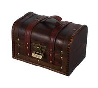 Cabilock Coffre De Pirate Bois Coffre Au Trésor avec Serrure Boîte Décorative pour Thème Pirate Petit