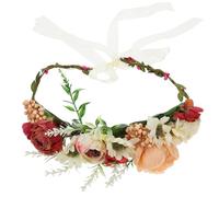 Cabilock Collier de Fleurs pour Chien de Mariage Ruban Ajustable, Accessoires de Costume Fleuris pour Animaux de Compagnie, Couronne Décorative Légère et Élégante pour Fêtes et Séances