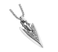 Cabilock Collier pendentif épée en acier titane argent, chaîne homme style punk, décoration durable adaptée aux événements musicaux et port quotidien