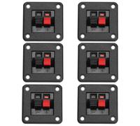 Cabilock Connecteurs de Bornes pour Haut-parleurs Stéréo Professionnels Clip de Connexion en Abs et Cuivre, 6 Pièces, 2 Voies, Transfert du Signal pour Applications Industrielles et DIY,