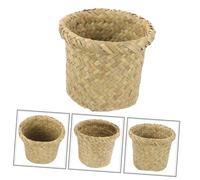 Cabilock Corbeille à Déchets Tressée Herbe de Mer Vintage Poubelle Bureau Multifonction Matériau Premium Panier Rangement Décoratif pour Maison et Bureau Accessoire Recyclage Pratique et
