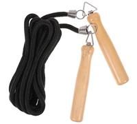 Cabilock Corde à sauter lestée avec poignée en bois de couleur noire corde résistante en fibres de polypropylène sportive pour entraînement fitness et endurance adaptée à l’entraînement