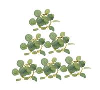 Cabilock Couronne de Bougies Piliers 6 Pièces en Eucalyptus Artificiel Vert 6 Cm, Anneaux Décoratifs pour Table de Mariage Printanier, Porte-Bougies Coniques Rustique, Centres de