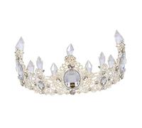 Cabilock Couronne de Cheveux Mariage en Strass Blanc Glace, Bandeau Élégant pour Mariée et Demoiselle D'honneur, Accessoire Coiffure Chic pour Fêtes, Bals et Séances Photo