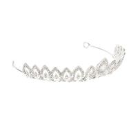 Cabilock Couronne de Mariée en Alliage Strass Argentés Diadème Tiare pour Jeune Fille Accessoire Coiffure Élégant pour Mariage et Cérémonie