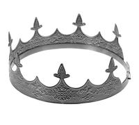 Cabilock Couronne en Métal Ajustable pour Hommes et Adultes, Couronne Vintage de Coiffure Royale, Accessoire de Costume pour Fête et Mariage, Couleur Noir Foncé, Taille Unique