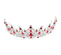 Cabilock Couronne pour femmes Rhinestone Diadème couleur argent Accessoire de cheveux pour anniversaire, fête, représentations scéniques, costume, 16.00X15.50X7.00CM