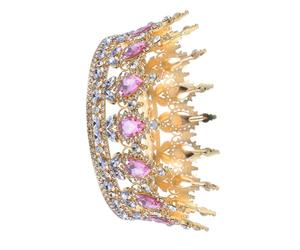 Cabilock Couronne Princesse en Rose - Tiare de Mariée Tour Complet 15 cm pour Mariage et Engagement