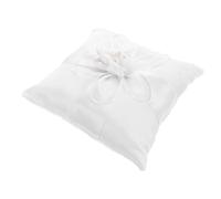 Cabilock Coussin Annulaire Blanc Élégant en Tissu Doux Nœud Décoratif, Coussin Porte-Alliance Confortable pour Décoration de Mariage ou Fête