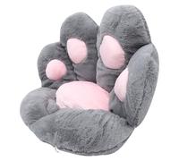 Cabilock Coussin de Siège de Patte de Chat 70X60 CM Tapis de Canapé Doux Imitation Fourrure Coussin Rond Gris Foncé 1 Pièce pour Bureau Voiture et Tatami