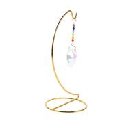 Cabilock Crystal Heart Suncatcher with Metal Stand Compact Tabletop Hanging Rainbow Maker for Window and Home Decor Indoor Outdoor Display