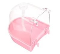 Cabilock Cube de Bain d'oiseaux pour Perruches et Pinsons en Plastique Rose Accessoire Animaux Augmentant L'activité