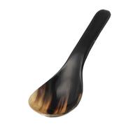 Cabilock Cuillère 1pc Simple et Pratique Noire en Corne de Bœuf Cuillère Cuisine Unique, Lisse et Douce Couleur Aléatoire Soupe la Maison