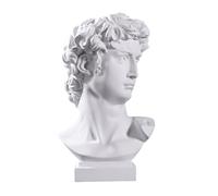 Cabilock David-vase de bureau Buste Vase David Buste Sculpture Vase en béton Meubles funky Statue grecque Planteur Tête d'une statue grecque Grèce Résine Forme Blanc