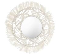 Cabilock Déco Miroir Tapisserie Décoration De Salle De Bain Miroir Suspendu Décoratif s pour La Décoration Murale avec Frange Macramé Mur Tissé Pendentif Bande Miroiter