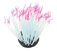 Cabilock Décoration Aquarium Anémone de Mer Artificielle en Silicone Rose | Lueur Décorative, Aspect Réaliste et Vif, Ventouse Puissante, pour Bassins D’eau Douce et Salée