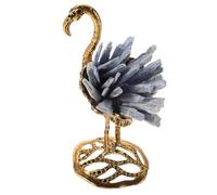 Cabilock Décoration de Bureau Statuette Flamant Rose en Kyanite Bleue Naturelle Ornement Artisanal en Cristal Bleu Sculpture Décorative Élégante pour Maison et Table Présent