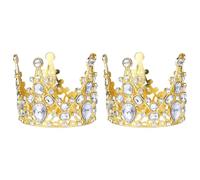Cabilock Décoration de Gâteau Couronne pour Cupcake 2 Pcs Métal Doré Mini 5 CM Accessoire Fête Anniversaire Garçon et Filles Décorations Pâtisserie Élégantes et Festives