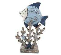 Cabilock Décoration de Table de Style Méditerranéen Ornement de Poisson Sculpté Centre de Table Thème Océanique pour Maison Amis