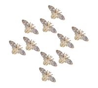 Cabilock Décorations Ongles Abeille 3D en Alliage Vert, 10 Pièces, Accessoires Manucure Rétro pour Fêtes et Représentations Scéniques