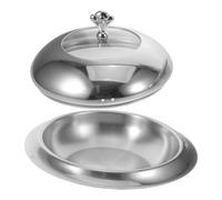 Cabilock Dôme de Service Rond en Acier Inoxydable 28cm pour Steak | Finition Argentée Élégante, Conserve Chaleur et Arômes, Usage Quotidien en Restaurant et Service Raffiné