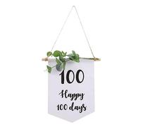 Cabilock drapeau d'anniversaire nom décoration content genre Nursery décor de crèche fille fournitures de fête de cent jours bannière bébé cent jours décor suspendu cent jours Tissu Oxford