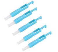 Cabilock Enfile-Aiguille pour Machine à Coudre Domestique 5 Pièces Bleu en Plastique Outil d'Enfilage Multifonction Compatible Surjeteuse et Interlock Changeur d'Aiguille Double Face