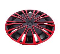 Cabilock Enjoliveur de Roue Voiture 16 Pouces, Cache-moyeux Décoratif Rouge Noir, Matériau Robuste, Protection Moyeu Auto, Accessoire Extérieur Voiture