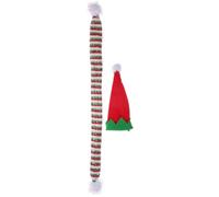 Cabilock Ensemble Chapeau et Écharpe de Noël Miniature Rouge en Tissu | Décoration Festive pour Bouteilles de Vin, Arbre de Noël, Projets Créatifs, Touche Classique, Lot 1