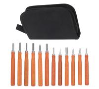 Cabilock Ensemble de 12 Couteaux à Sculpter le Bois avec Manches Imitation Palissandre Lames en Acier Inoxydable Outils de Sculpture sur Bois Polyvalents avec Pochette Zippée pour