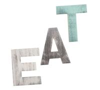 Cabilock Ensemble de 3 Lettres Décoratives Murales en Bois Système D’Accroche Décoration Murale Intérieure Cuisine Bar et Salon Accessoire de Décoration DIY Style Vintage Patiné Eat