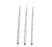 Cabilock Ensemble de 3 Pinceaux pour Nail Art en Poils de Nylon, Stylos de Précision 11/15/20 MM, Outils Manucure pour Dessin et Décoration d'Ongles, Usage Professionnel et Personnel