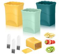 Cabilock Ensemble de 3 Set de Trancheurs Manuels Sûrs pour Fruits et Légumes avec Brosse Coupe Facile pour Baies Bananes Œufs Outil de Cuisine Polyvalent Plastique