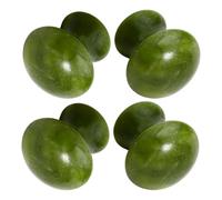 Cabilock Ensemble de 4 Pierres de Massage de Champignon en Jade Aventurine Verte Outil Facial Manuel pour Massage Visage Cou et Contours pour Soins Peau et Spa à Domicile