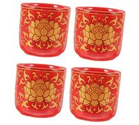 Cabilock Ensemble de 4 Tasses à Saké Soju Tasses Umeshu Tasse D'offrande Récipient à Eau Tasse D' en Céramique