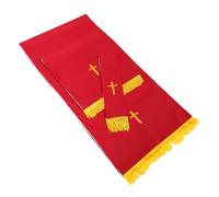 Cabilock Ensemble de Parements Réversibles pour Église 3 Pièces, Chemin de Table et Foulard de Chaire en Tissu Liturgique Rouge et Blanc, Accessoires Liturgiques avec Marque-page Brodé