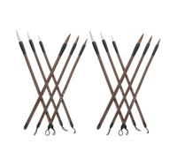 Cabilock Ensemble de Pinceaux de Calligraphie Chinoise 12 Pièces | Fibres Naturelles et Manches en Bois, Pointes Variées, Usage sur Encre et Papier de Riz