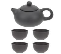 Cabilock Ensemble de Théière en Argile Violette 1 Théière 4 Tasses pour Cérémonie du Thé Service à Thé Chinois Kung Fu Portable Filtre Intégré Usage Domestique et Bureau PU’Er