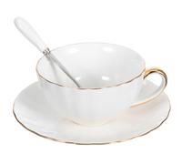 Cabilock Ensemble Tasse Et Soucoupe En Porcelaine Tendre Service À Thé Et À Café 2 Pièces Vaisselle En Porcelaine Pour