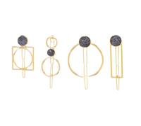 Cabilock Épingles à Cheveux Noires 4 Pièces Ensemble Géométrique Irrégulier Style Euro-américain pour Coiffure de Mariée Accessoires Cheveux Mariage Chic et Polyvalents