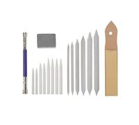 Cabilock Estompes de Papier Mélangé 17 Pièces pour Dessin Artistique Outil d'Esquisse Gomme Rallonge et Papier de Verre Effaçable Kit Complet pour Fusain et Pastel - pour Artistes