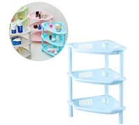 Cabilock Étagère Angle Plastique sans Outils Organisateur de Rangement Salle de Bain et Cuisine Panier de Rangement Bleu pour Maison Compacte