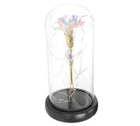 Cabilock Eternal Preserved Carnation in Glass Dome Elegant Flower Decor for Mother's Day Present and Home Desktop Decoration