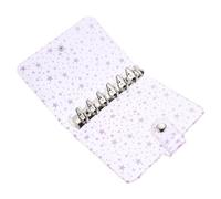 Cabilock Étui en Pvc pour Classeur A7 à Feuilles Mobiles, Couverture Protectrice Pailletée Violette Boutons-pression, Accessoire pour Agenda et Cahier de Bureau, Résistant et Pratique