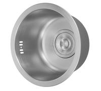 Cabilock Évier Rond Inox Mini pour Bar et Camping-car Évier Cuisine Encastré avec Trop-plein et Accessoires de Vidange Robuste et Compact pour Petit Espace