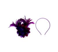 Cabilock Fascinateur Plume Bandeau et Pince à Cheveux Vintage Voilette Maille pour Mariage Soirée Cocktail Accessoires Cheveux Femme